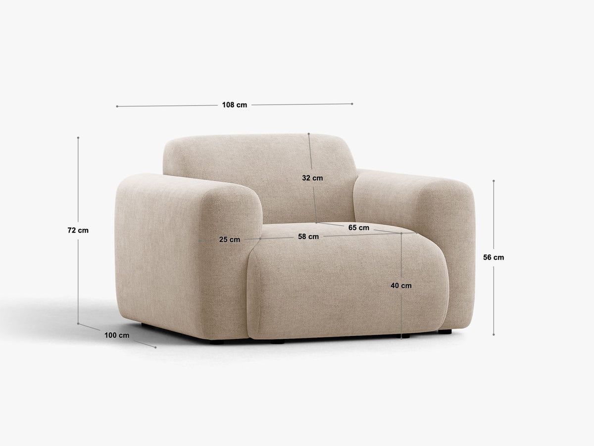 Poltrona Molino, 1 Posto, 100x108x72