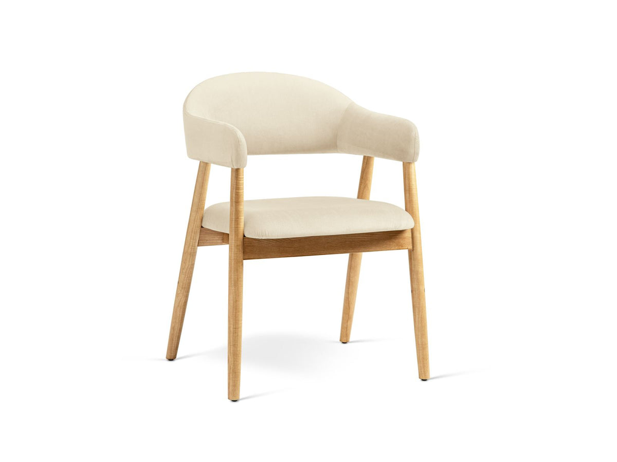Sedia in Velluto, "Adra", 1 Posto, 56x59x77 - Avorio
