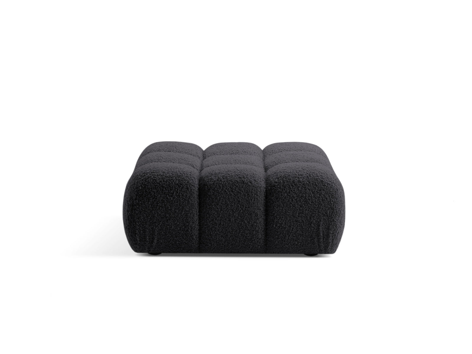 Pouf in Bouclé, "Bellis", 1 Posto, 94x94x43 - Grafite