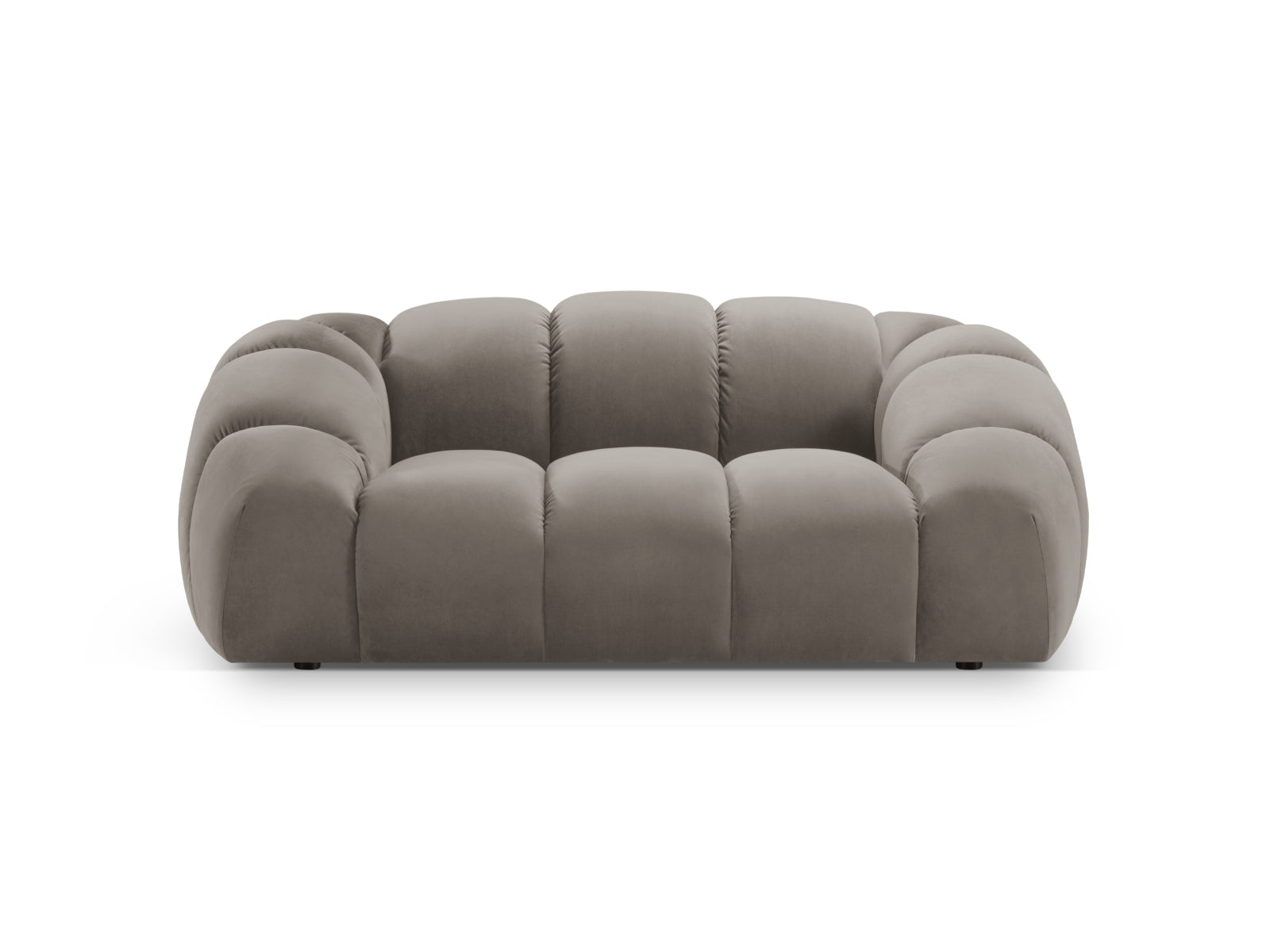 Divano in Velluto, "Diana", 2 Posti, 214x114x72 - Grigio Bruno