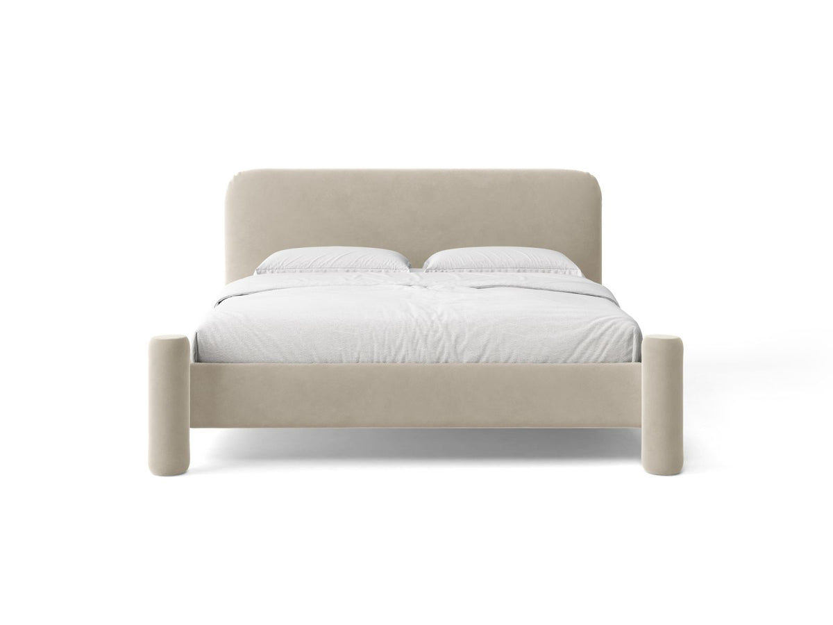 Letto con Testata Vera - Beige Chiaro 180x200
