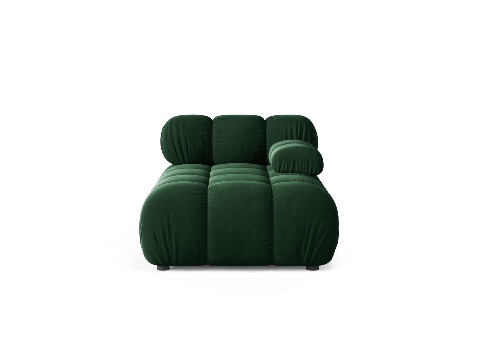 Chaise Longue Destra in Velluto, "Bellis", 1 Posto, 155x94x70 - Verde Bottiglia