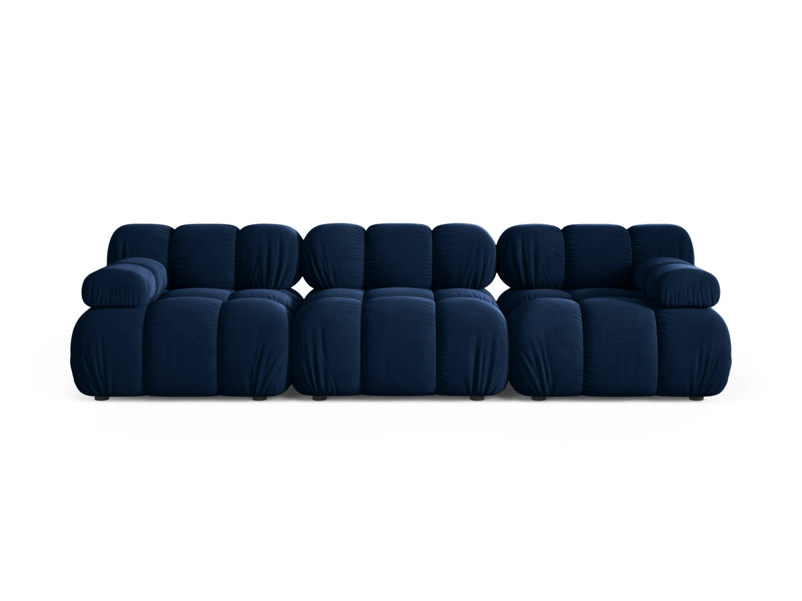 Divano Modulare in Velluto, "Bellis", 3 Posti, 282x94x70 - Blu Royal