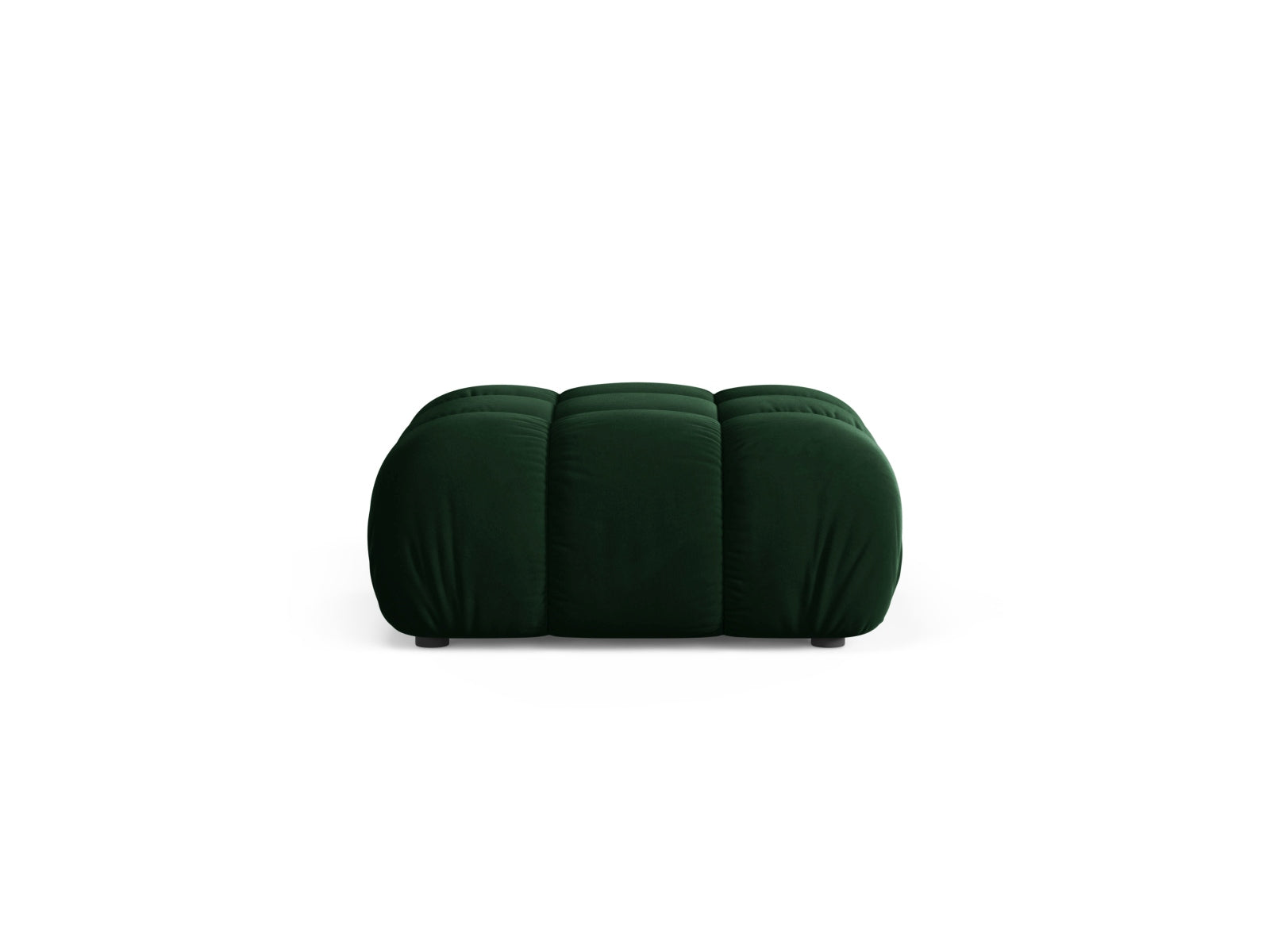 Pouf in Velluto, "Bellis", 1 Posto, 94x94x43 - Verde Bottiglia