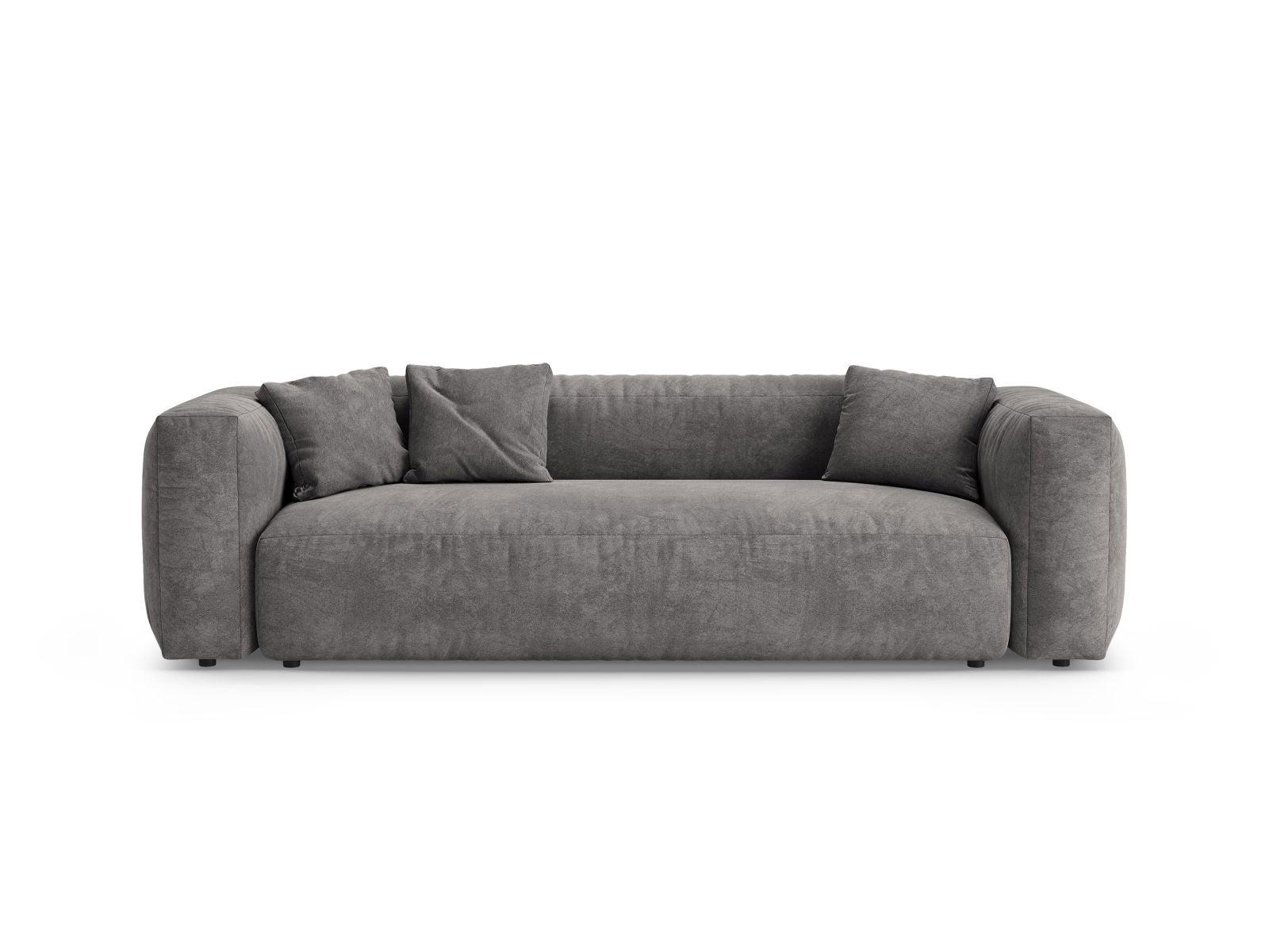 Divano con Funzione Letto in Velluto, "Martina", 3 Posti, 264x106x75 - Grigio