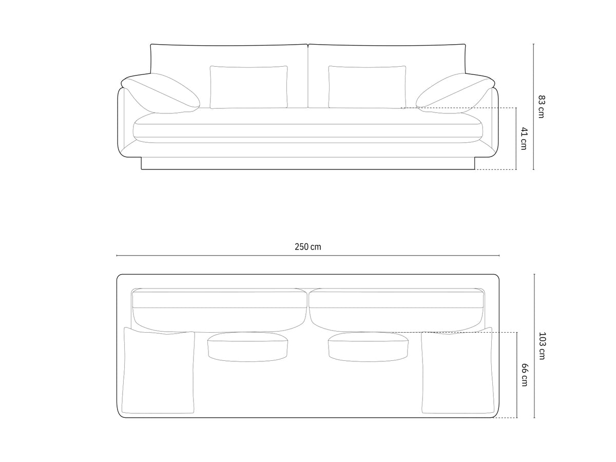 Divano Torino, 4 Posti, 103x250x83
