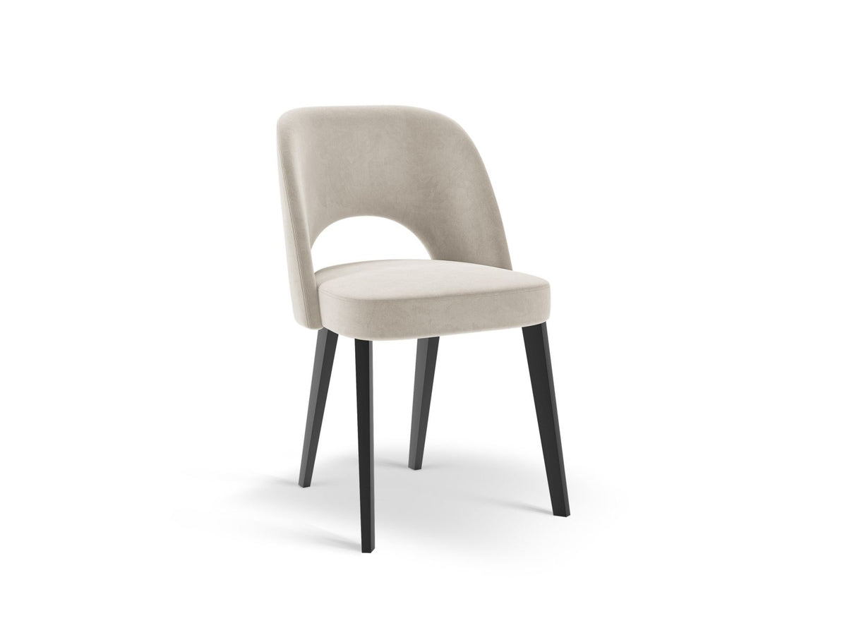 Sedia in Velluto, "Bowe", 1 Posto, 56x52x83 - Grigio Chiaro