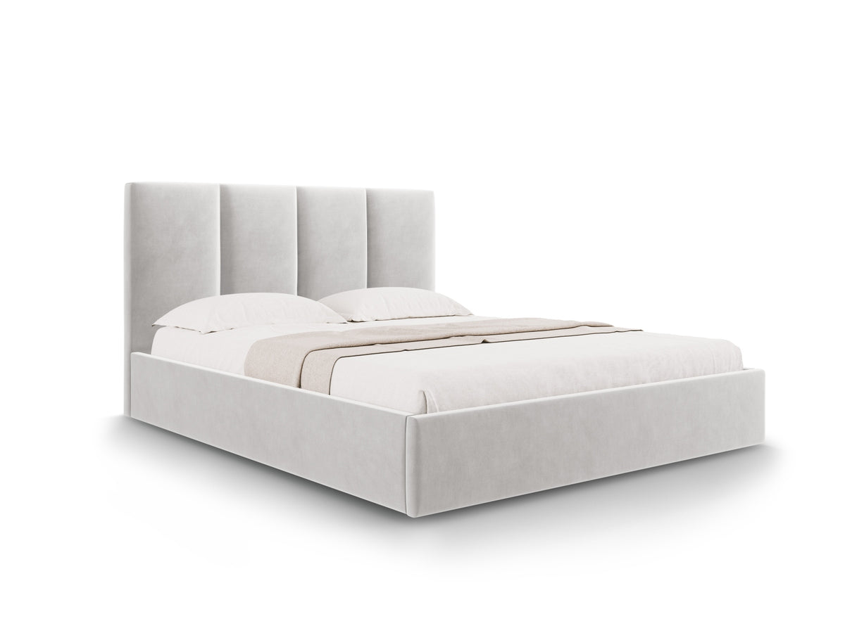 Letto Contenitore con Testata Pyla - Grigio Chiaro 160x200