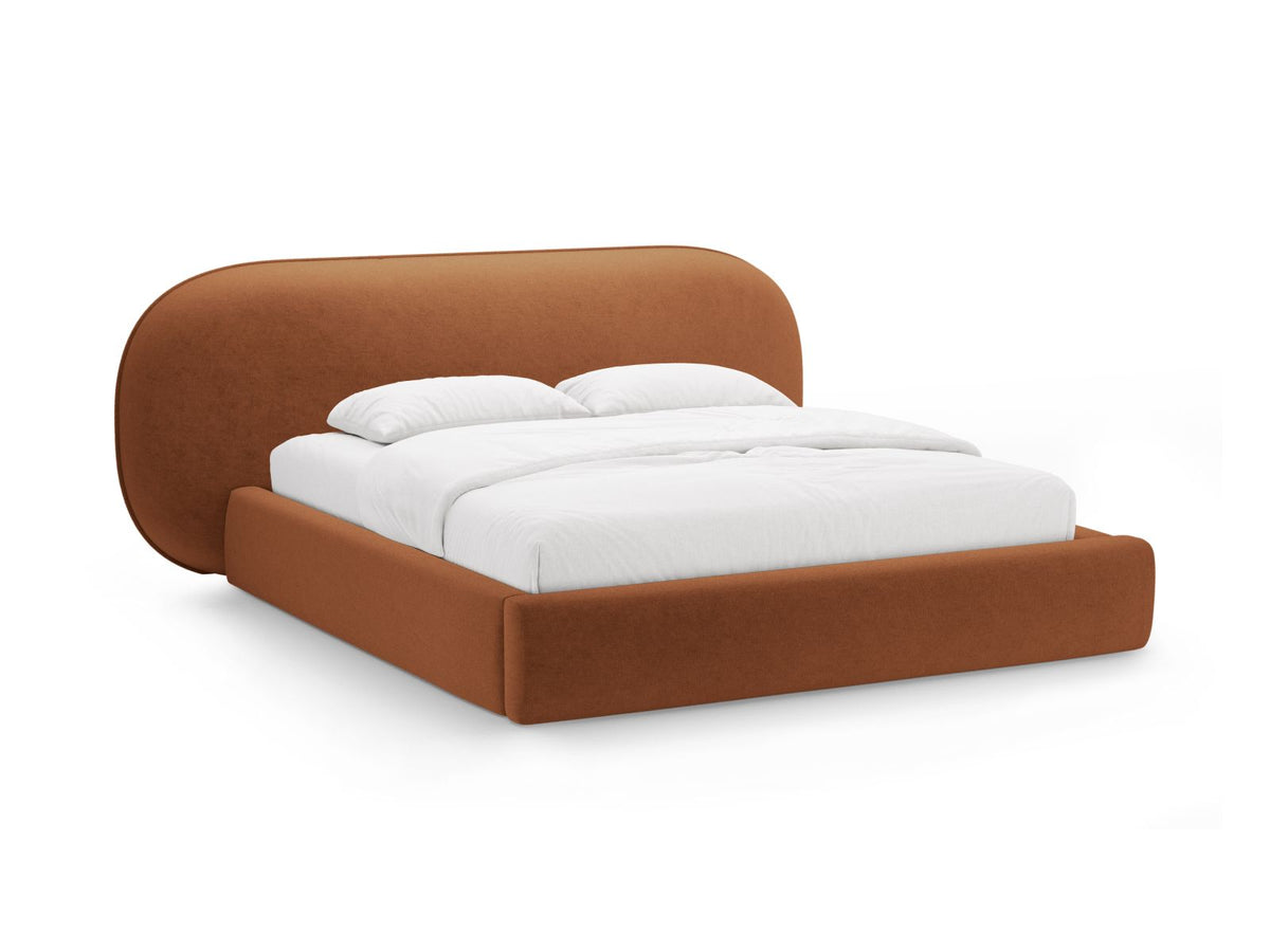 Letto Contenitore con Testata Ovalo - Terracotta 160x200