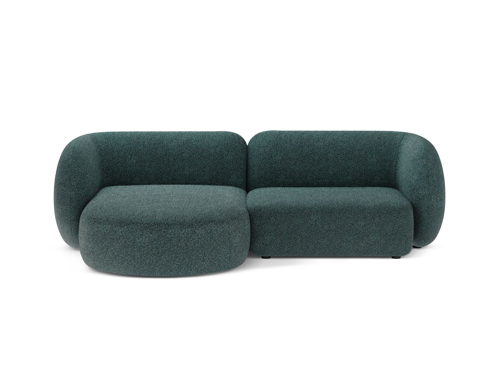 Divano Angolare Modulare Sinistro, "Kate", 2 Posti, 255x176x76 - Verde Blu Melange