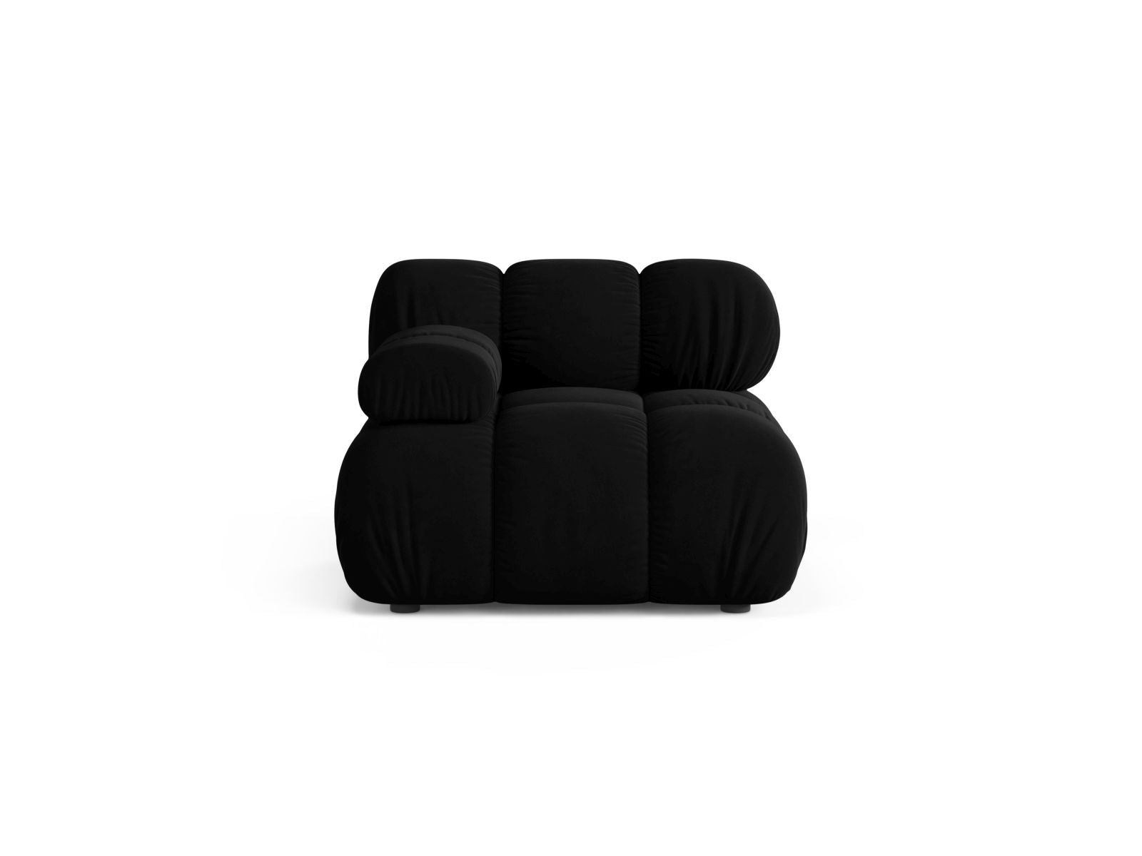 Modulo Sinistro in Velluto, "Bellis", 1 Posto, 94x94x70 - Nero