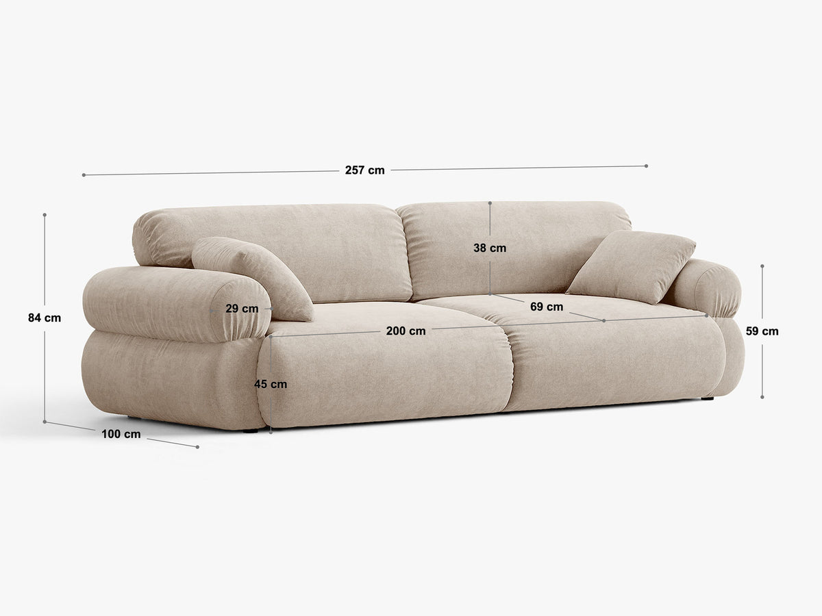 Divano Ophelia, 4 Posti, 100x257x84