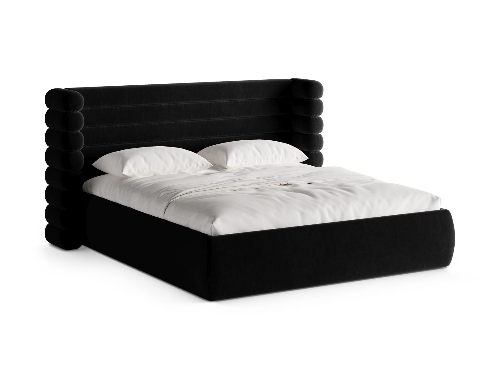 Letto con Contenitore e Testata, "Mount", 228x256x120 - Nero