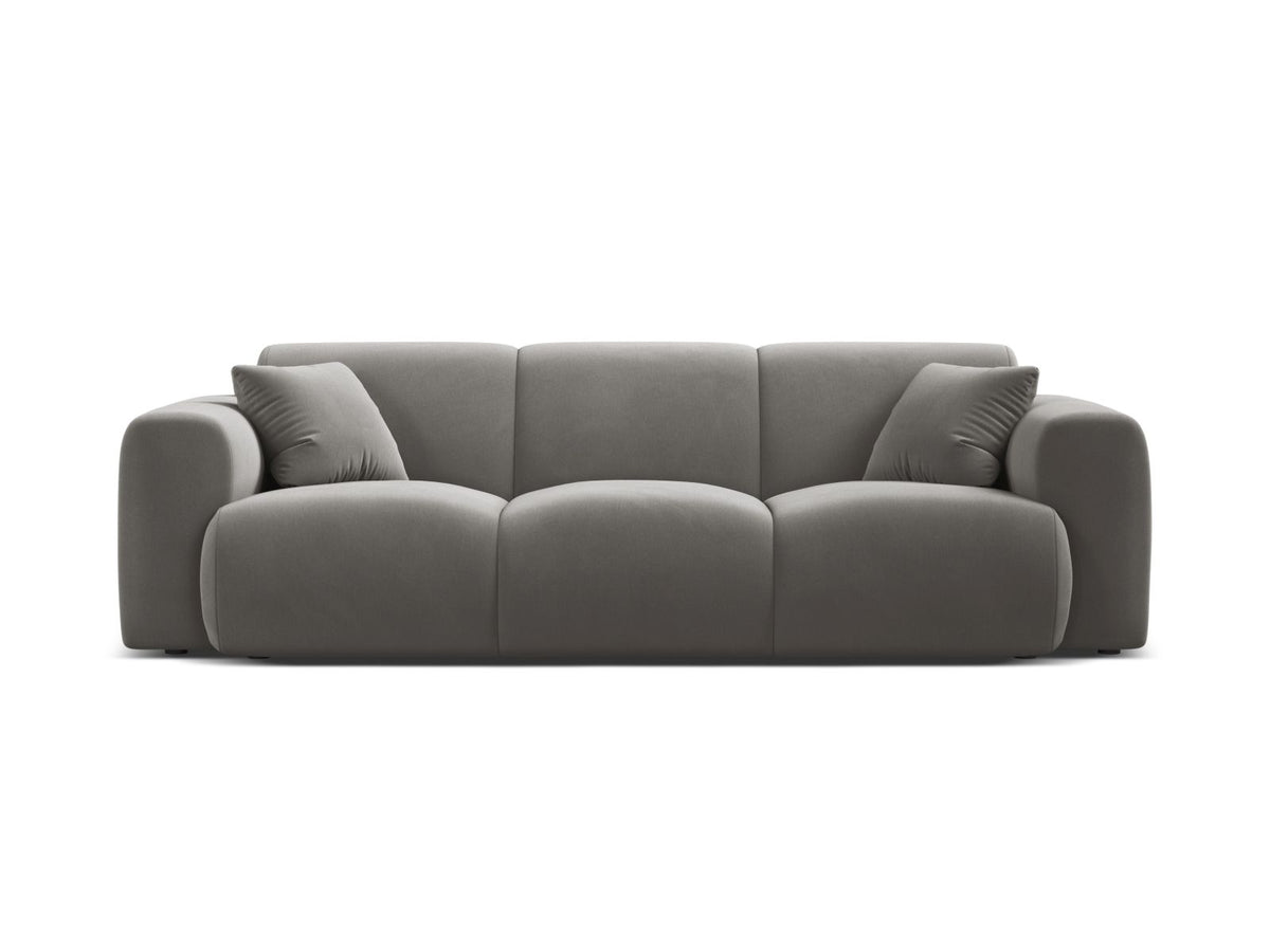 Divano in Velluto, "Molino", 3 Posti, 235x100x72 - Grigio