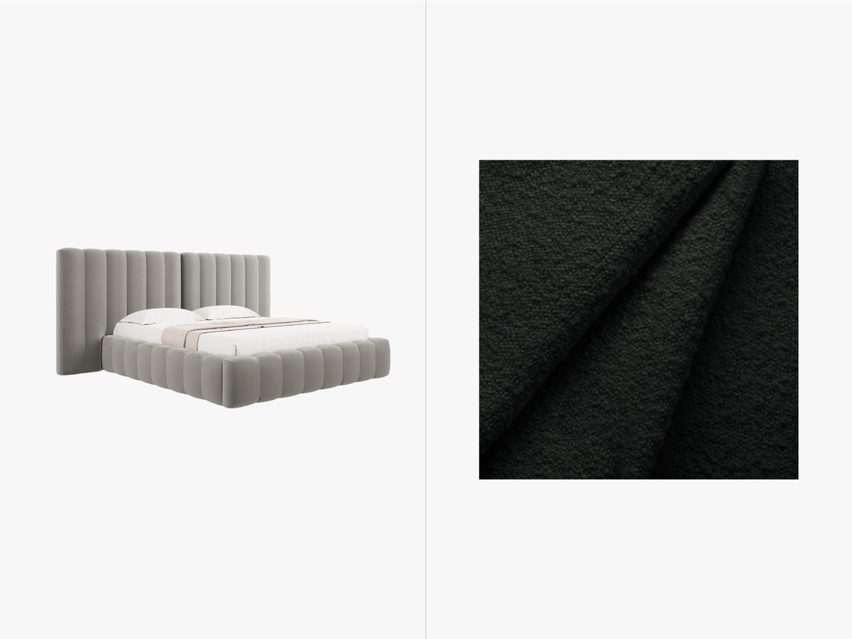 Letto Contenitore con Testata Doppia Kelp - Nero 200x200