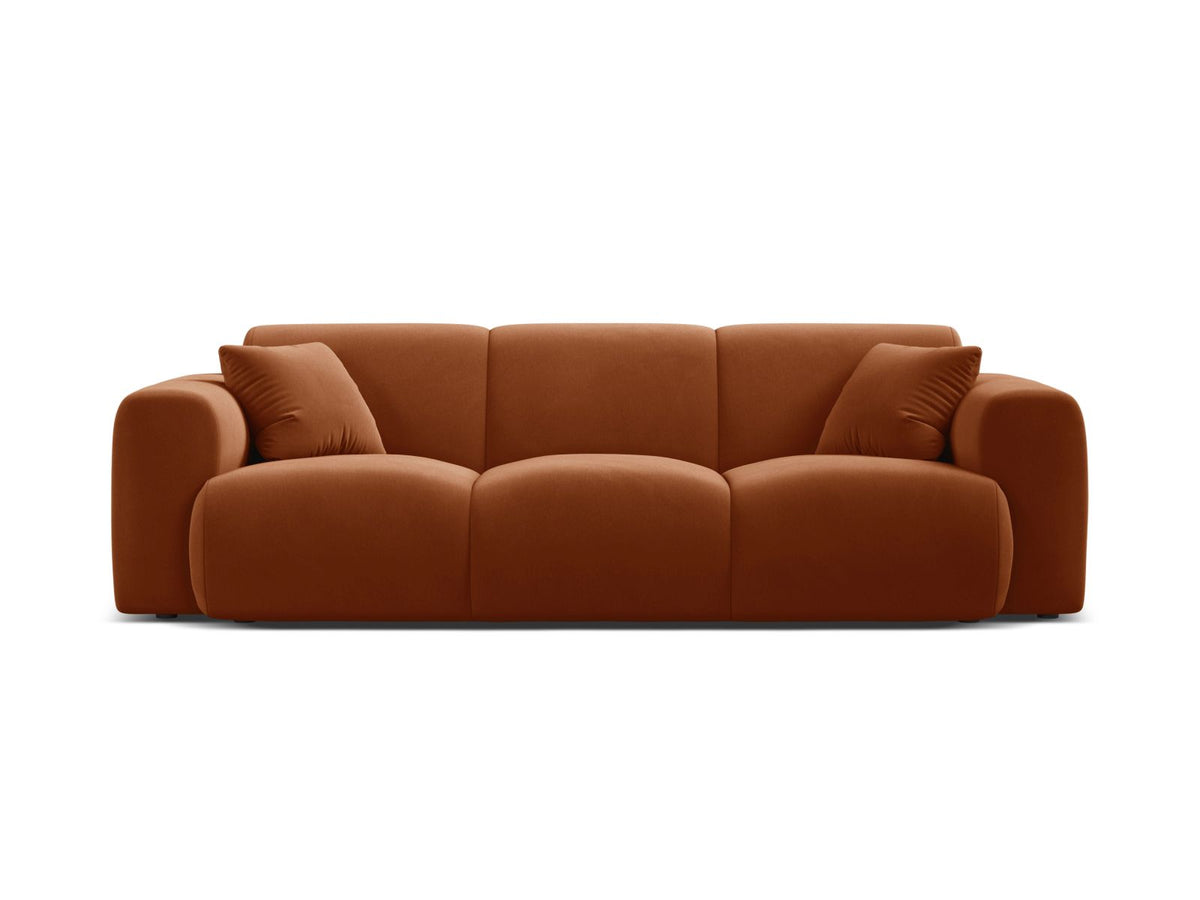Divano in Velluto, "Molino", 3 Posti, 235x100x72 - Terracotta