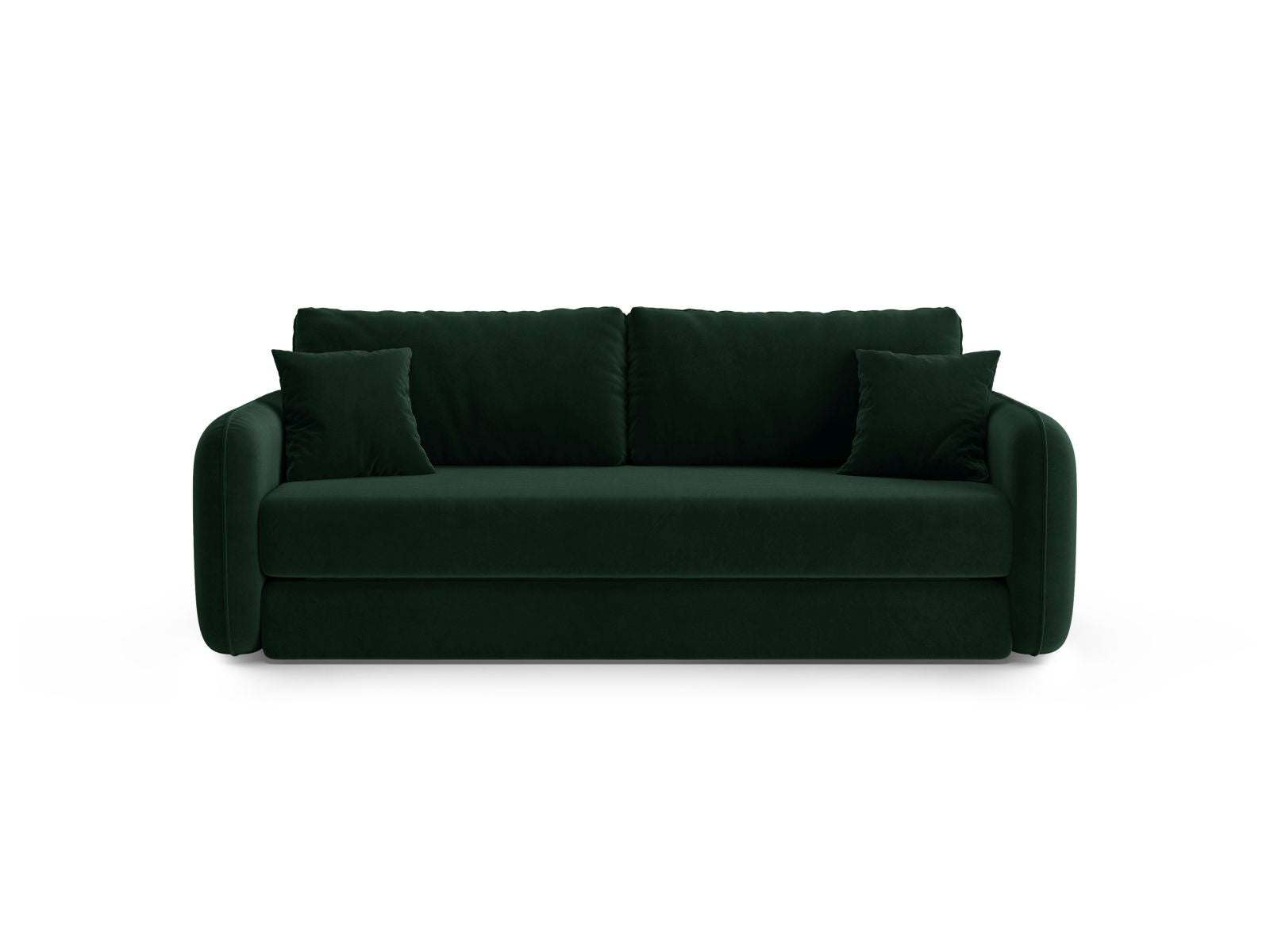 Divano con Funzione Letto in Velluto, "Dormi", 3 Posti, 225x94x87 - Verde Bottiglia