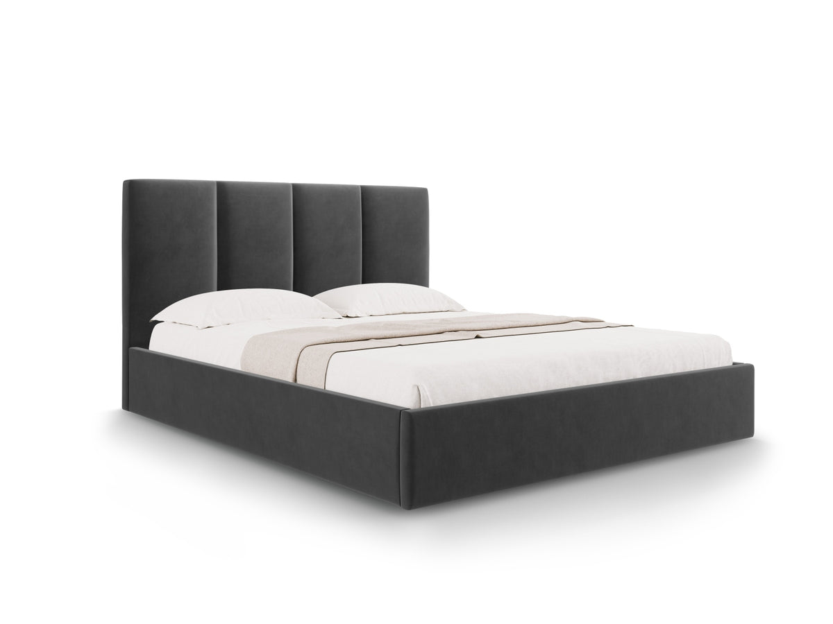 Letto Contenitore con Testata Pyla - Grigio Scuro 180x200