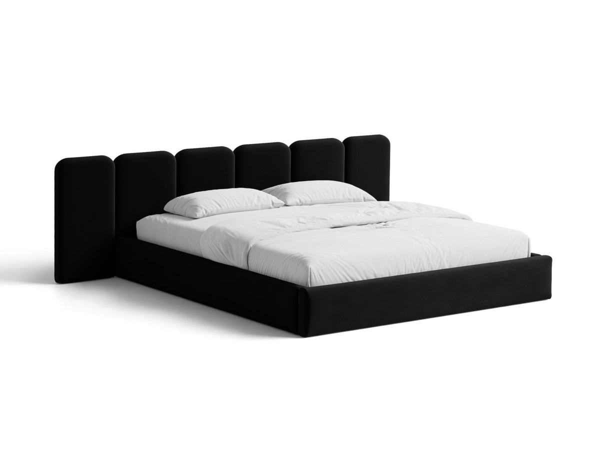 Letto Contenitore con Testata Saga Maxi - Nero 160x200