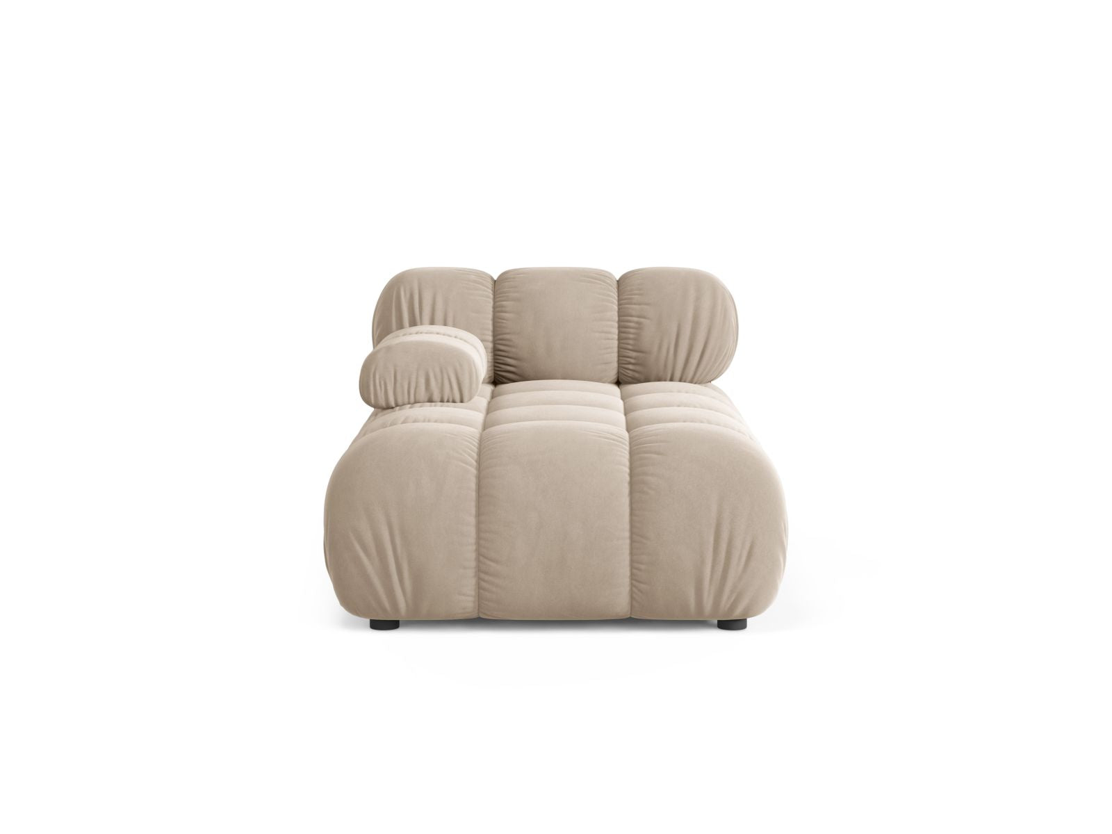 Chaise Longue Sinistra in Velluto, "Bellis", 1 Posto, 155x94x70 - Beige