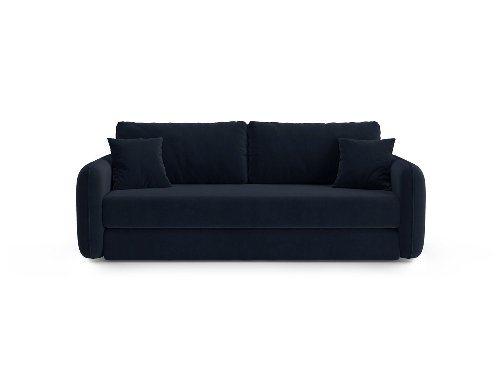 Divano con Funzione Letto in Velluto, "Dormi", 3 Posti, 225x94x87 - Blu Royal
