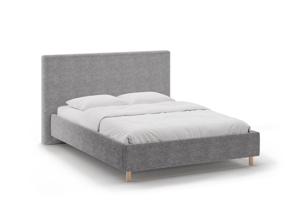 Letto Contenitore con Testata Eloise - Grigio Chiaro 160x200