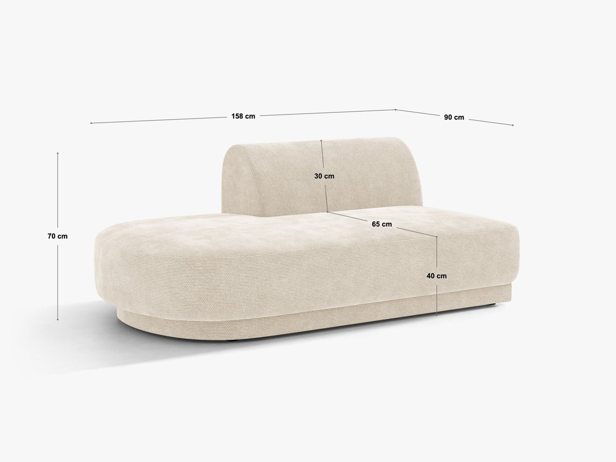 Modulo Seduta con Lato Aperto Miley, 2 Posti, 90x158x70