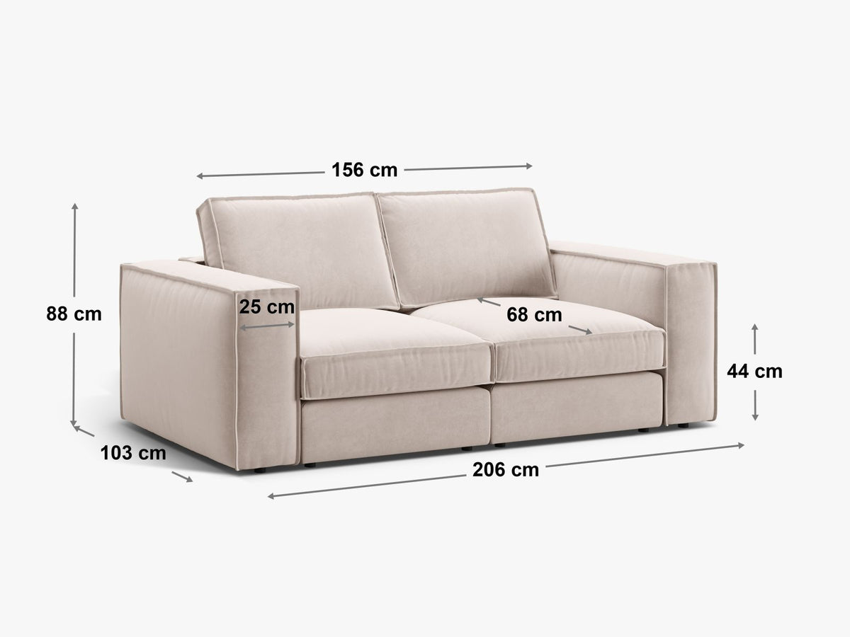 Divano Componibile Pola, 2 Posti, 103x206x88