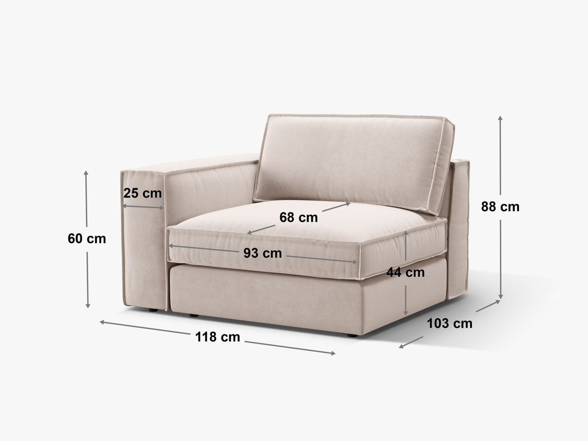 Modulo con Bracciolo Pola, 1 Posto, 103x118x88