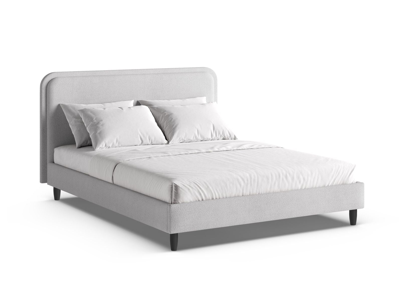 Letto con Testata, "Aveline", 214x215x117 - Grigio Chiaro