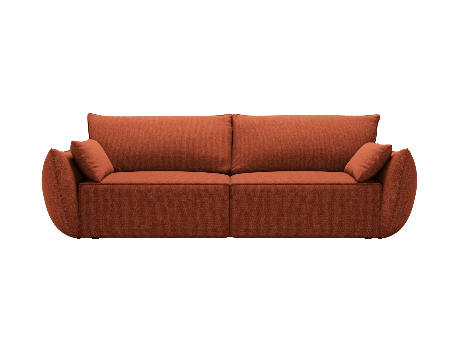 Divano Letto con Contenitore, "Kaelle", 3 Posti, 244x97x91 - Terracotta