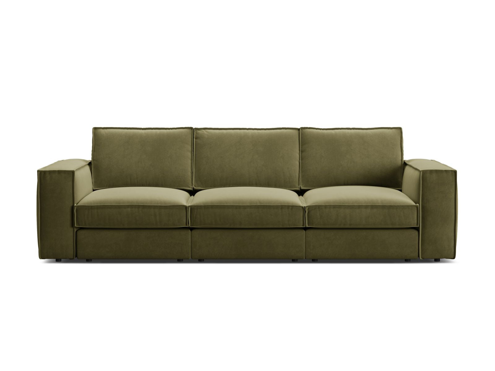 Divano Modulare in Velluto, "Pola", 4 Posti, 284x103x88 - Verde