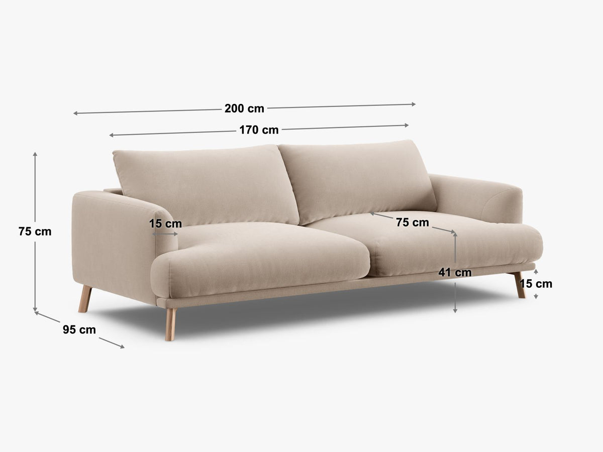 Divano Naomi, 3 Posti, 95x200x75
