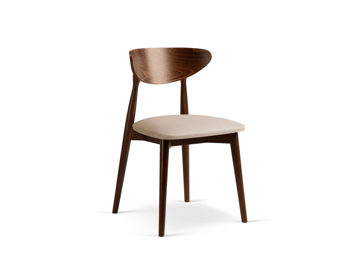 Sedia in Velluto, "Leon", 1 Posto, 47.5x48x79 - Beige Mandorla