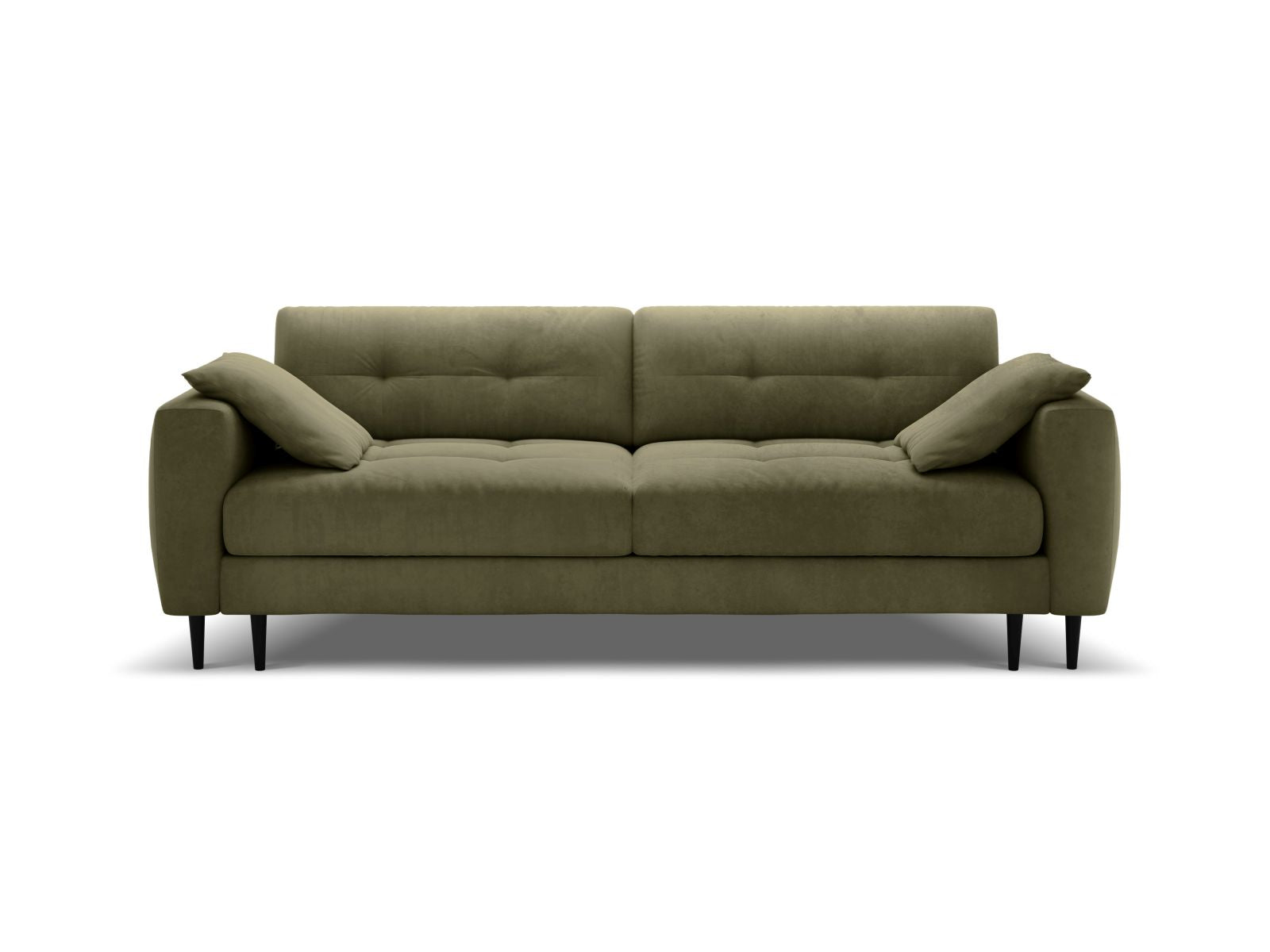 Divano Letto con Contenitore in Velluto, "Bemy", 3 Posti, 242x110x92 - Verde