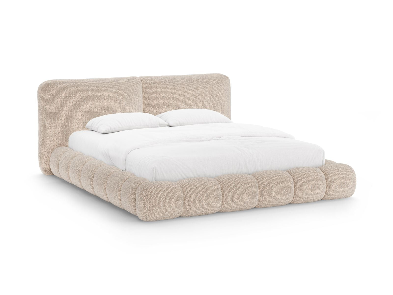 Letto con Contenitore e Testata, "Solange", 236x202x90 - Sabbia