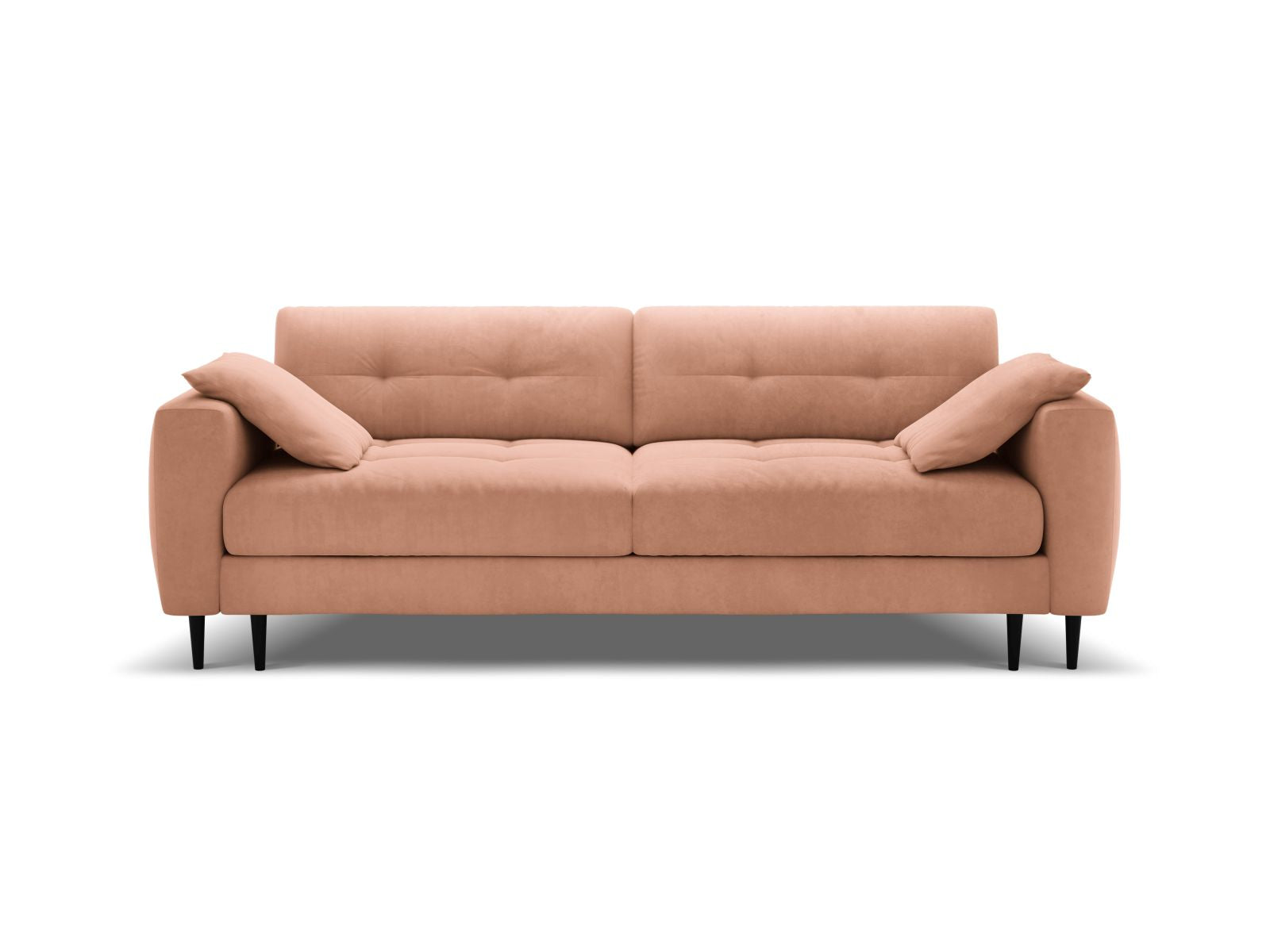 Divano Letto con Contenitore in Velluto, "Bemy", 3 Posti, 242x110x92 - Rosa