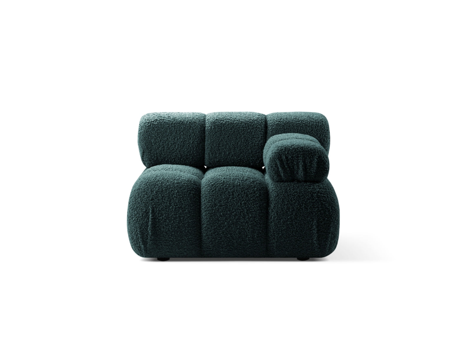 Modulo Destro in Bouclé, "Bellis", 1 Posto, 94x94x70 - Petrolio
