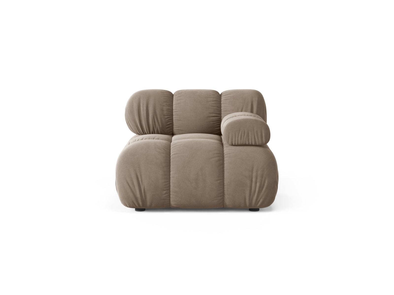 Modulo Destro in Velluto, "Bellis", 1 Posto, 94x94x70 - Cappuccino