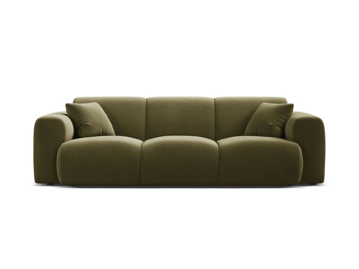 Divano in Velluto, "Molino", 3 Posti, 235x100x72 - Verde Chiaro