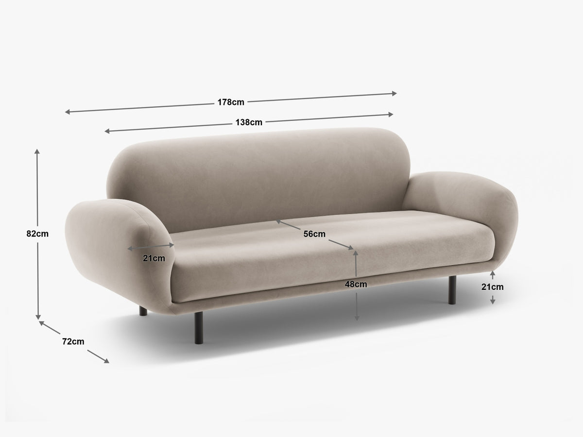 Divano Poppy, 2 Posti, 72x178x82