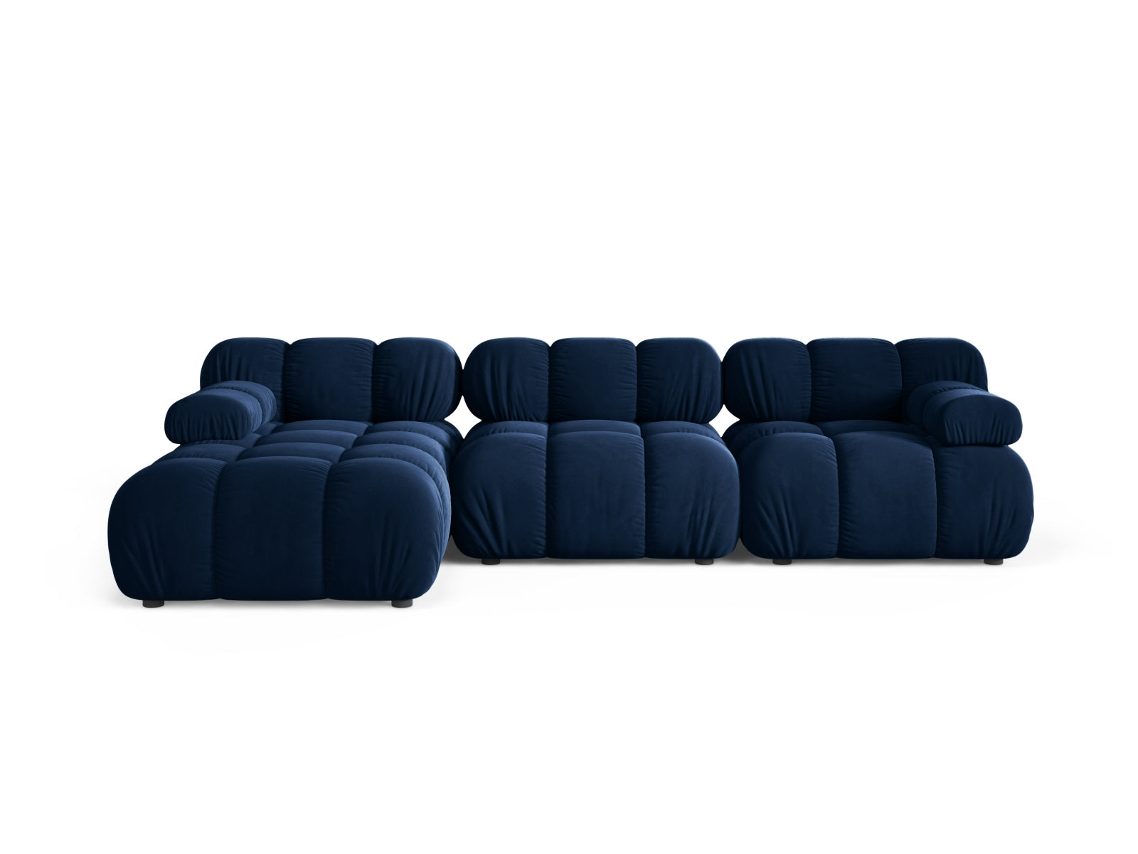 Divano Angolare Modulare Sinistro in Velluto, "Bellis", 4 Posti, 282x155x70 - Blu Royal