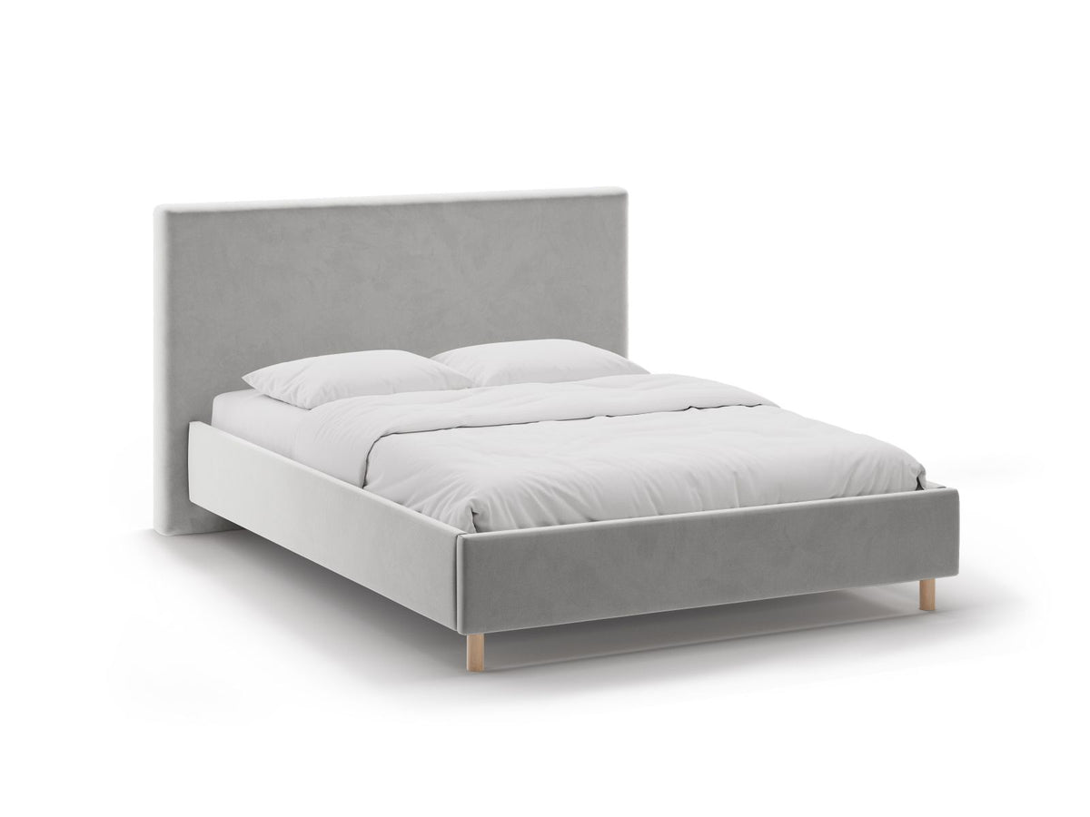 Letto Contenitore con Testata Eloise - Grigio Chiaro 160x200
