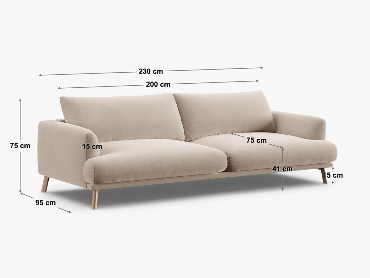 Divano Naomi, 4 Posti, 95x230x75