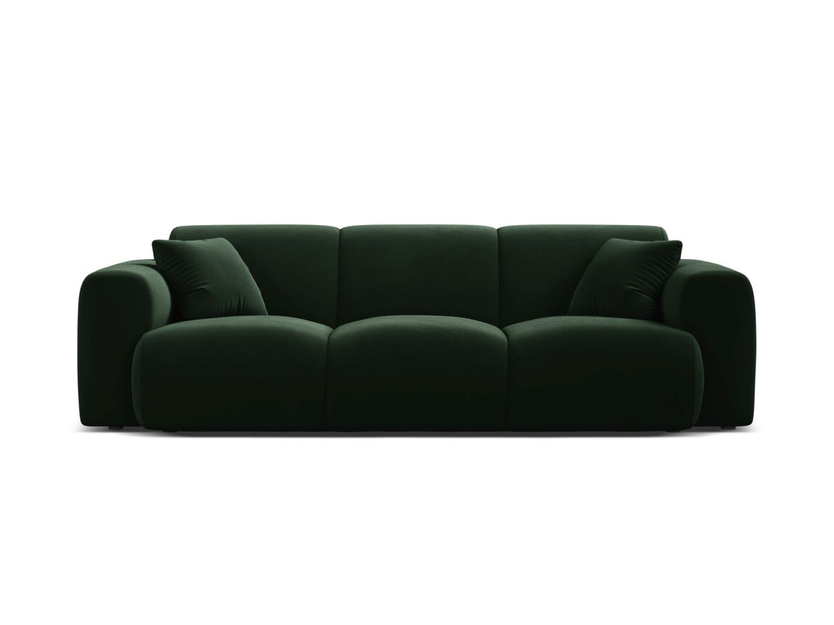 Divano in Velluto, "Molino", 3 Posti, 235x100x72 - Verde Bottiglia