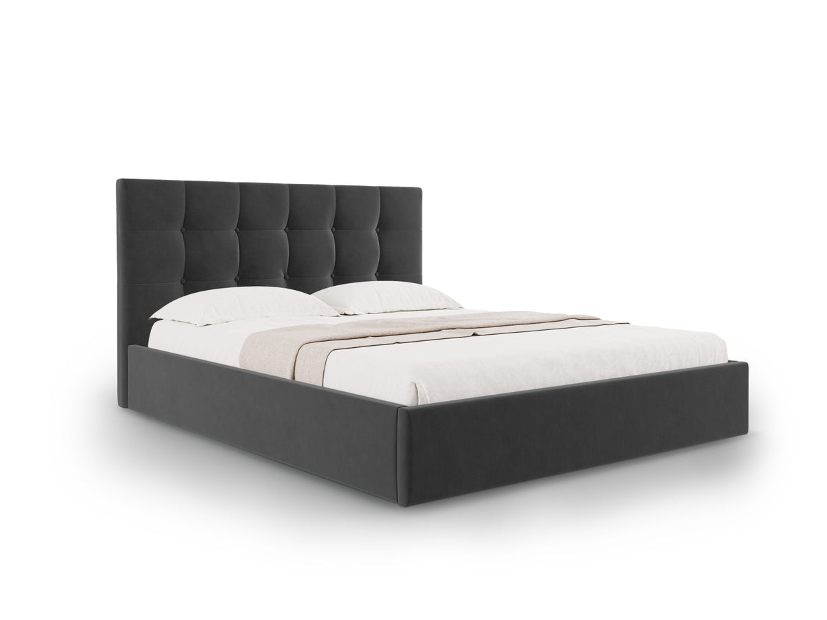 Letto Contenitore con Testata Phaedra - Grigio Scuro 180x200