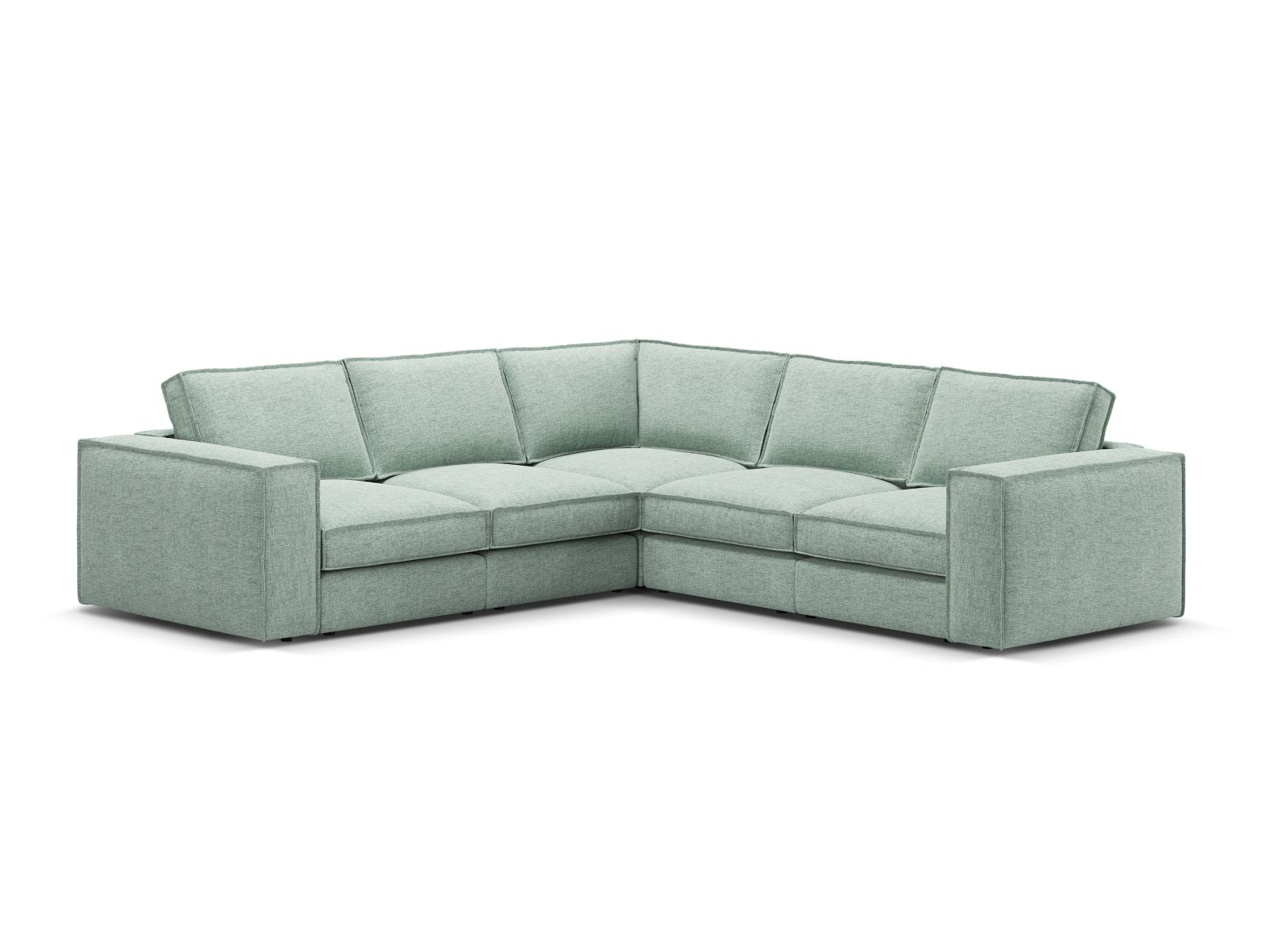 Divano Angolare Modulare Simmetrico, "Pola", 4 Posti, 284x284x88 - Menta