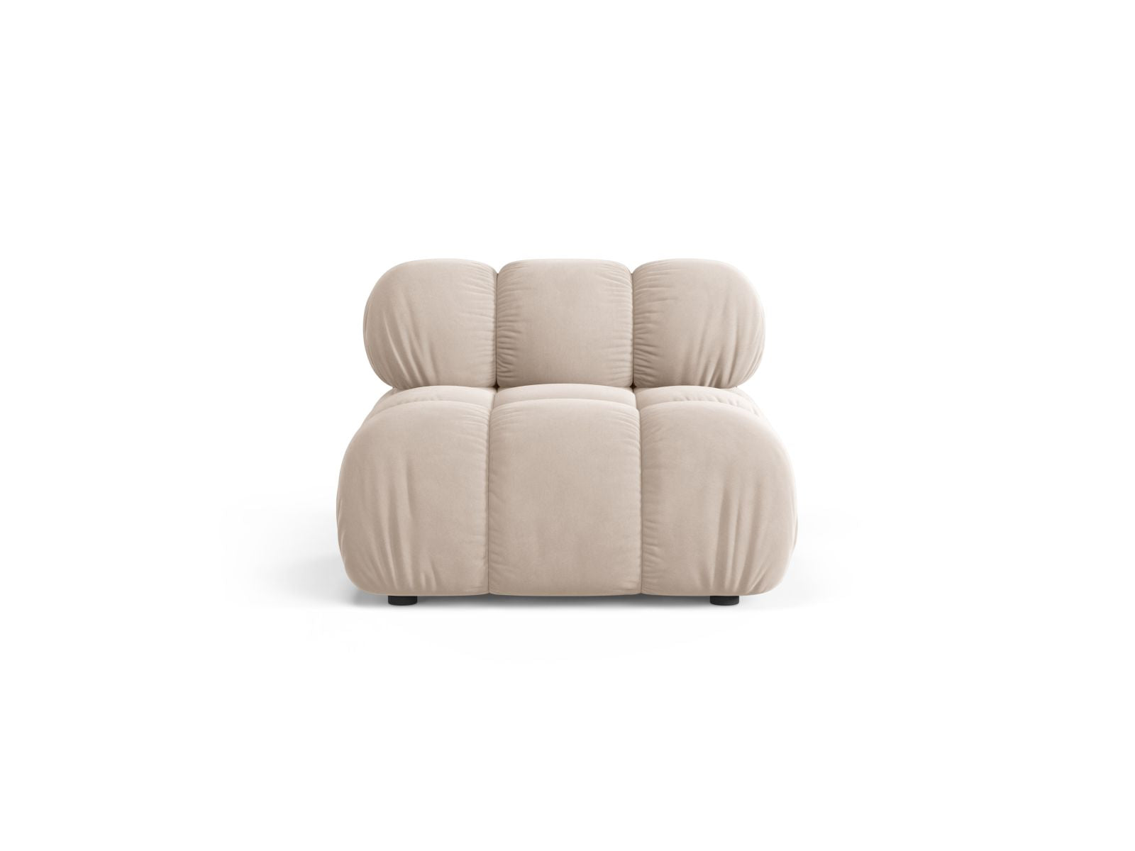 Modulo senza Braccioli in Velluto, "Bellis", 1 Posto, 94x94x70 - Beige Chiaro
