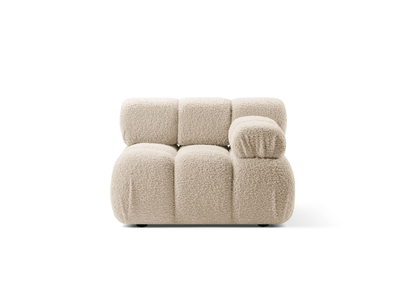 Modulo Destro in Bouclé, "Bellis", 1 Posto, 94x94x70 - Beige Chiaro