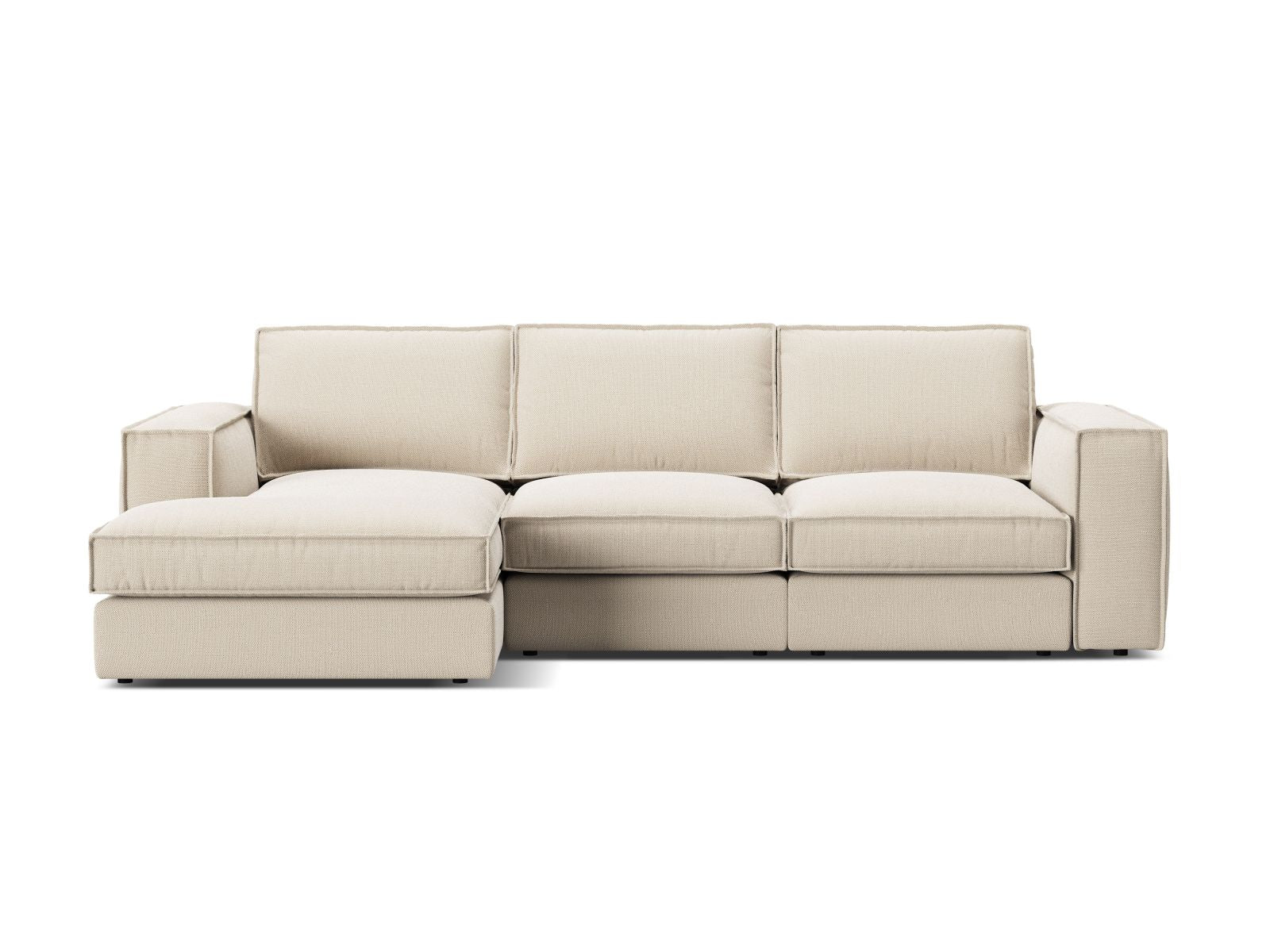 Divano Angolare Modulare Sinistro, "Pola", 3 Posti, 284x158x88 - Beige